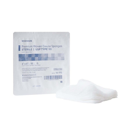 Mckesson Sterile USP Type VII Gauze Sponge, 4 x 4 Inch 16-193